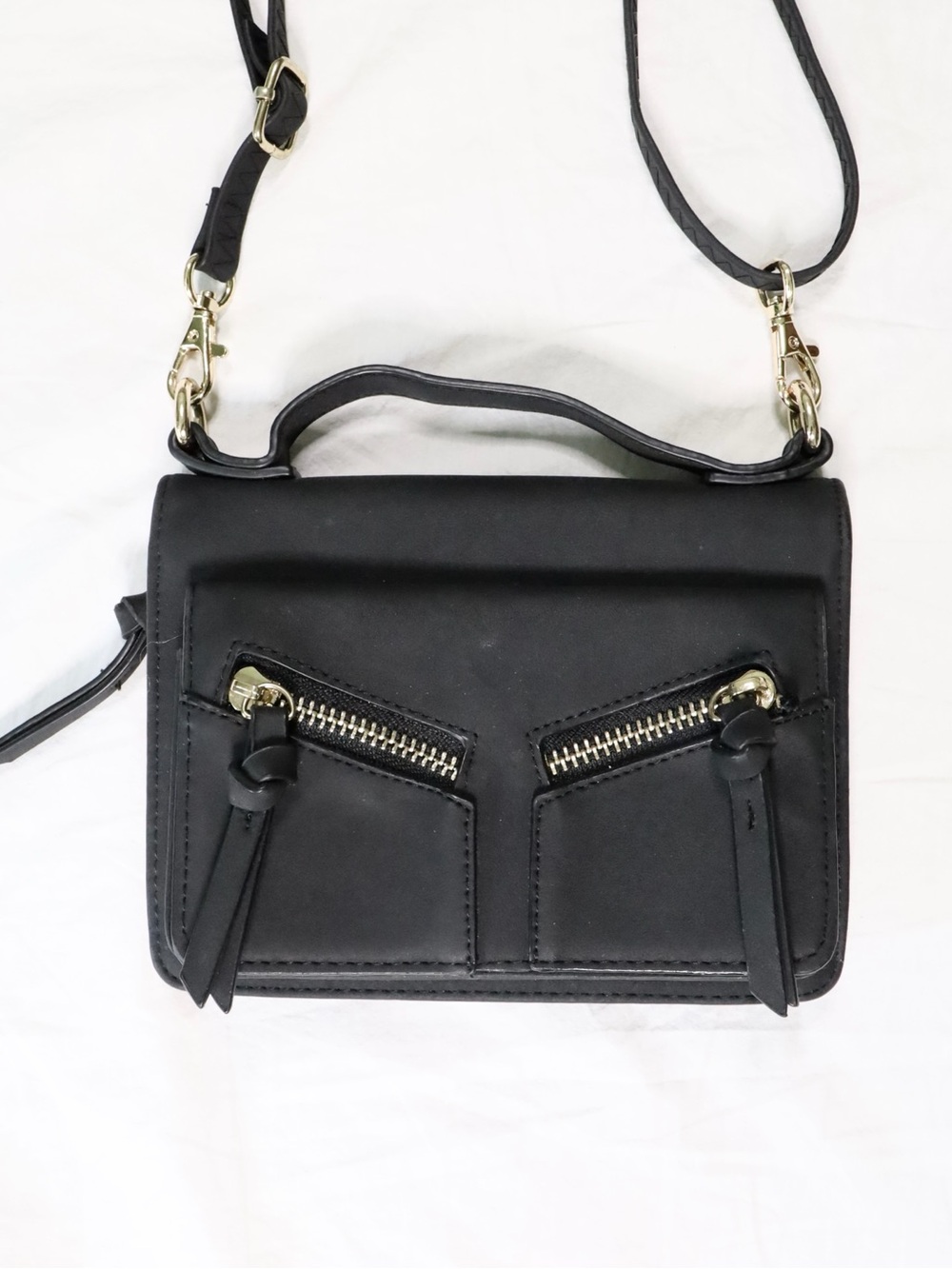 Violet Ray Crossbody Bag Wallet with Gold Hardware
